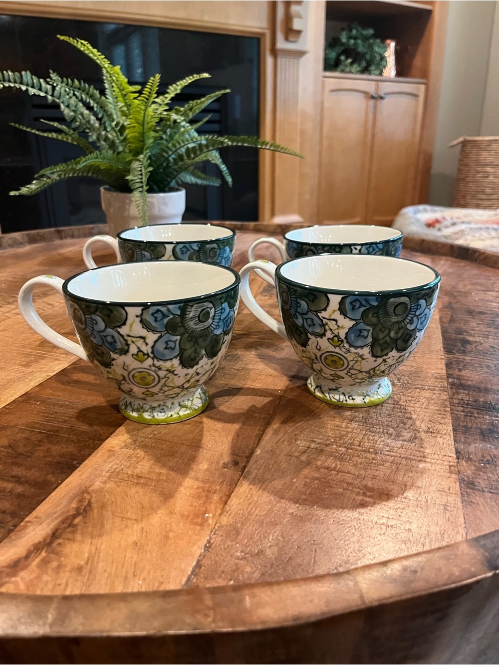 Anthropologie Kebaya Set of 4 Mugs